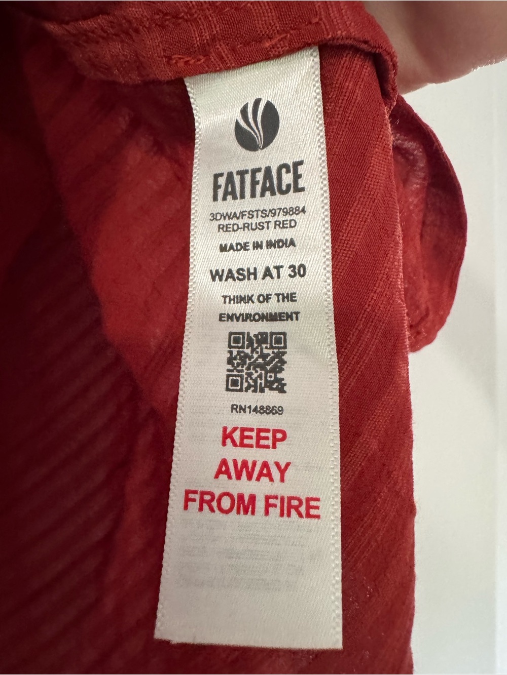 Fat Face One-Shoulder Red Ruffle Top - Picture 3 of 3
